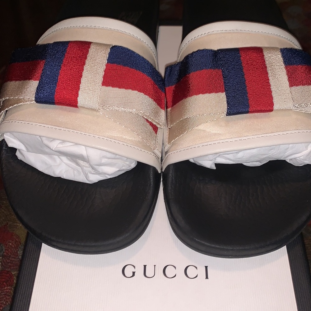 Gucci Satin Bow Slides 100% Authentic - image 3